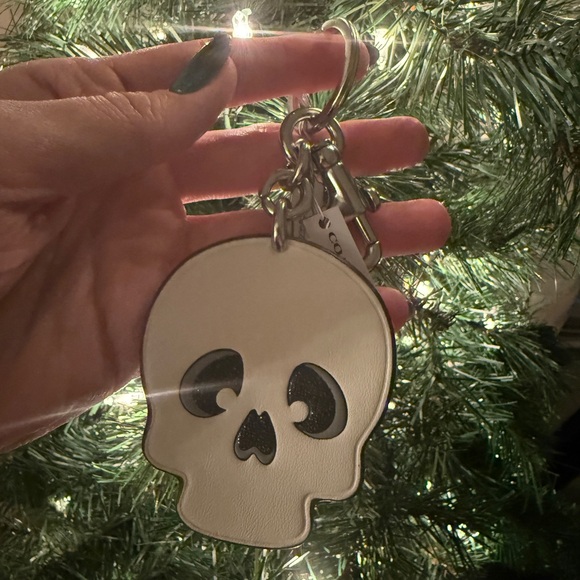 Coach Skull Leather Keychain Bag Charm - Picture 4 of 4